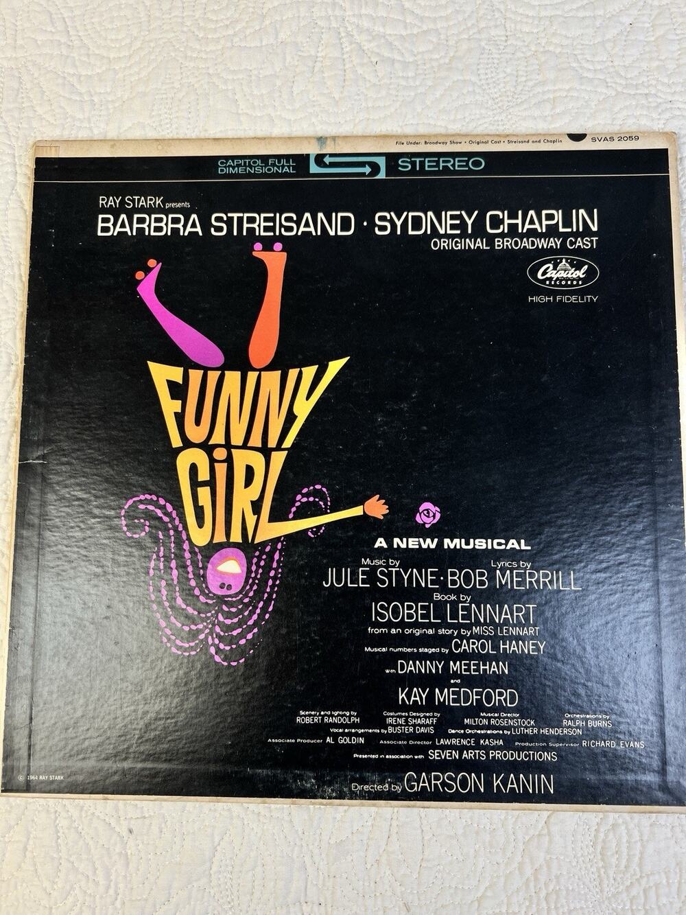 Funny Girl Original Broadway Cast Vinyl Lp 1964 Barbra Streisand Sydney Chaplin